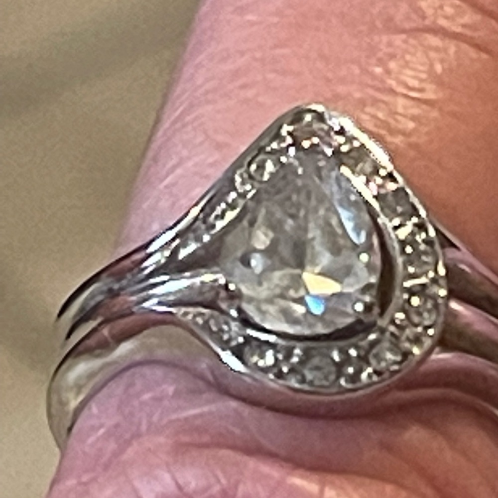 Size 6 beautiful silver tone ring stamped NVC